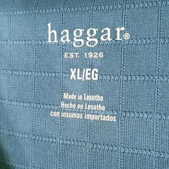 3/$25 Haggar Short Sleeve Square Textured Polo XL - Picture 5 of 8